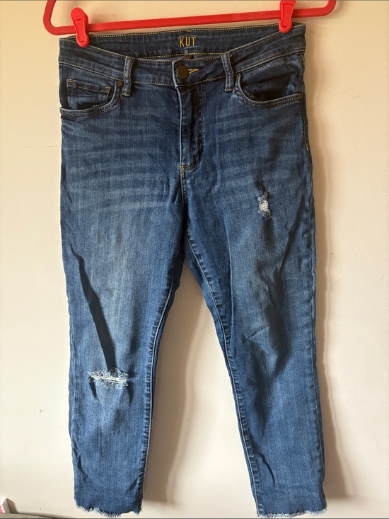 Kut from the Kloth Denim - Kut from the Kloth Blue Distressed Ankle Jeans